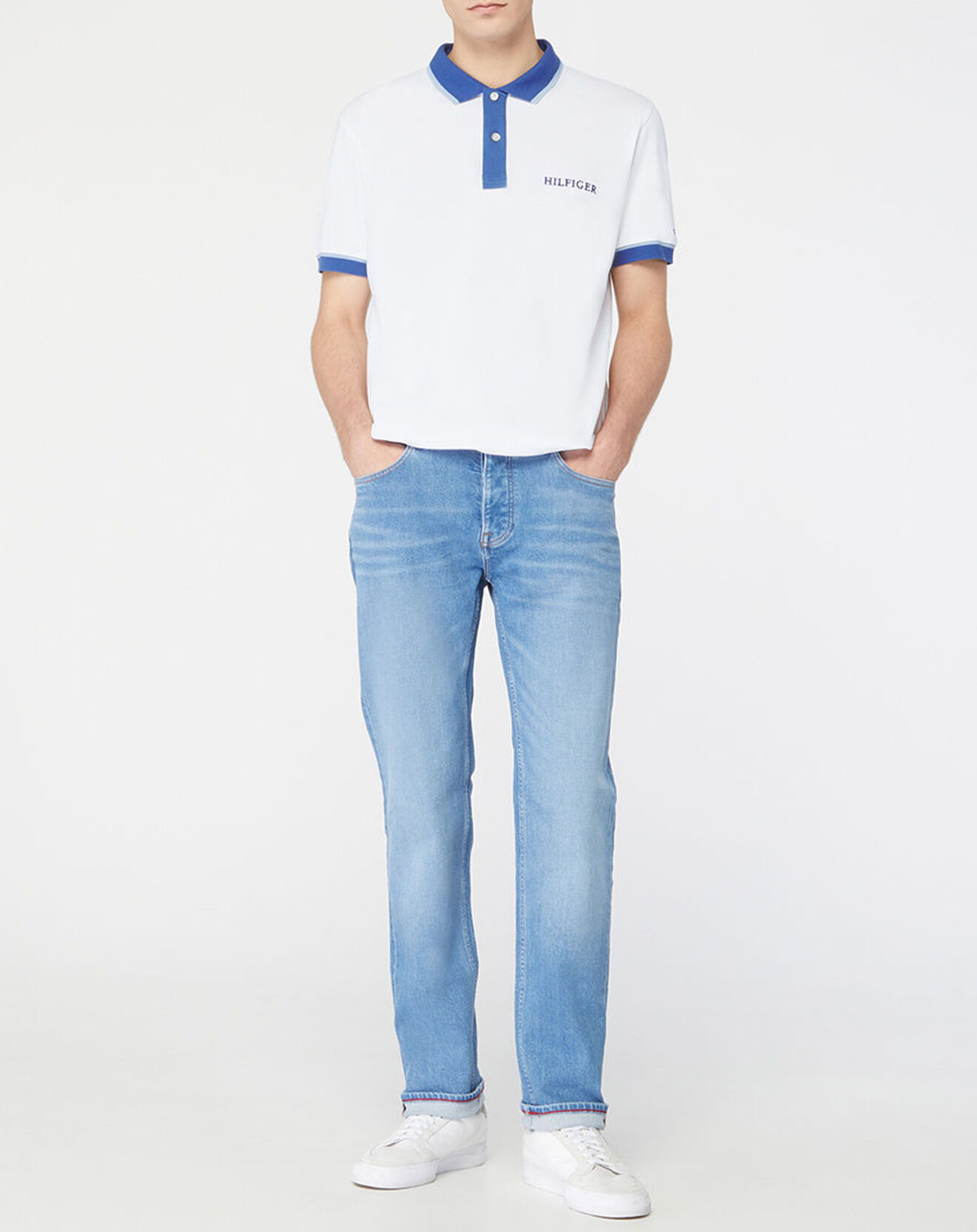 Tommy Hilfiger Polo Floral Collar blanc/bleu