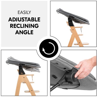 Hauck 3-in-1 Vippestol til Matstol, Dark Grey Melange