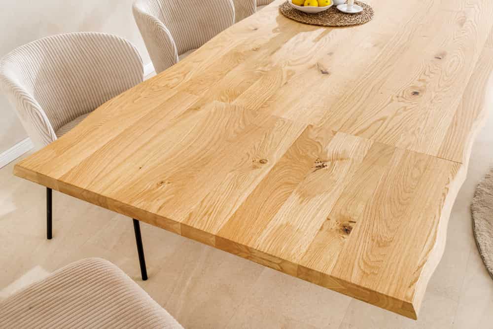 2er Set Ansteckplatten WILD OAK 50cm natur Wildeiche geölt Massivholz Esstisch Verlängerung Baumkante