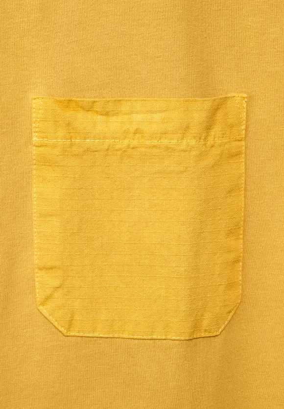 T-Shirt mit Brusttasche - saffron yellow