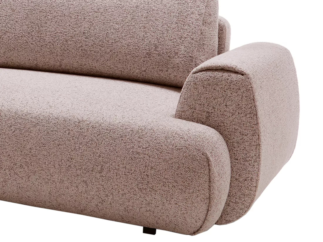 Canapé d'angle gauche convertible en tissu texturé rose MONELIA