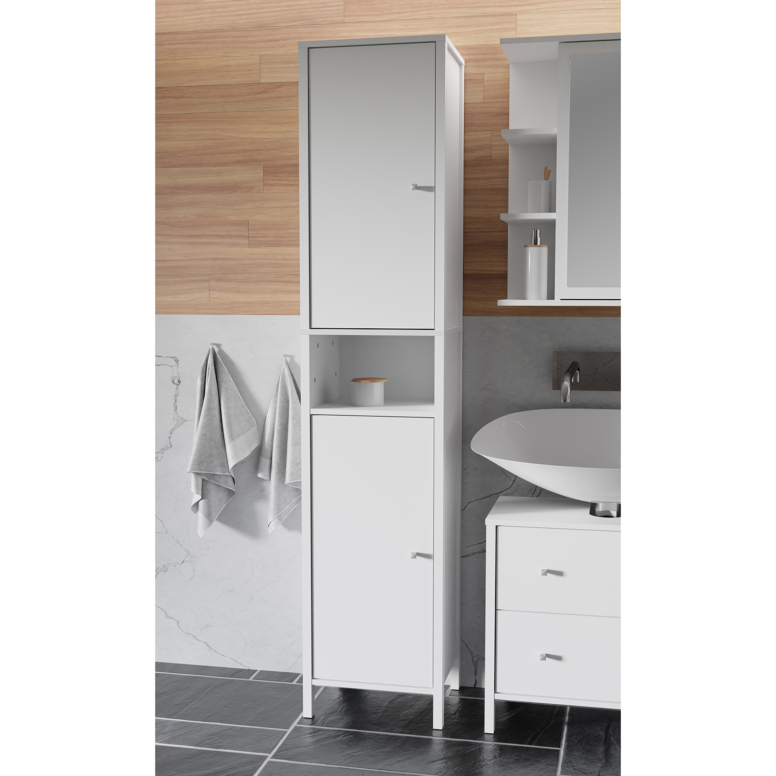 Hochschrank - weiß - 40 cm