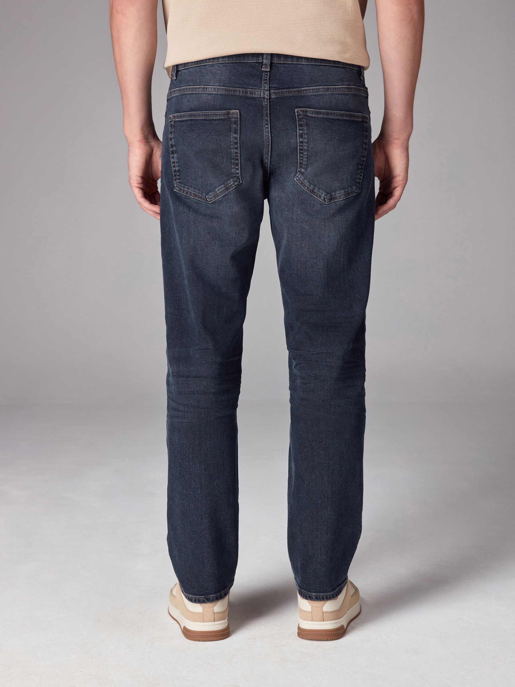 Donkerblauw - Rechte, klassieke jeans met stretch