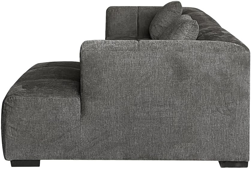 Riess Ambiente Modernes Ecksofa City - 245cm - Strukturstoff - grau - 3-Sitzer Couch inkl. Kissen Eckcouch Sofa Wohnlandschaft