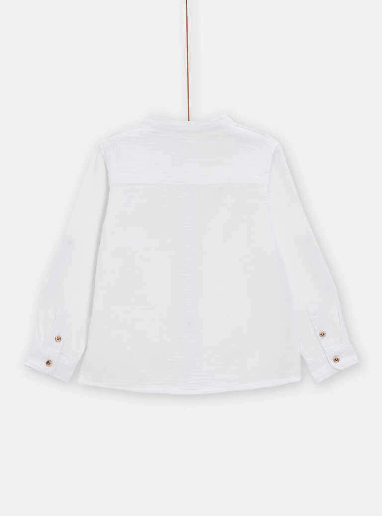 Chemise blanche en gaze de coton pour garçon
