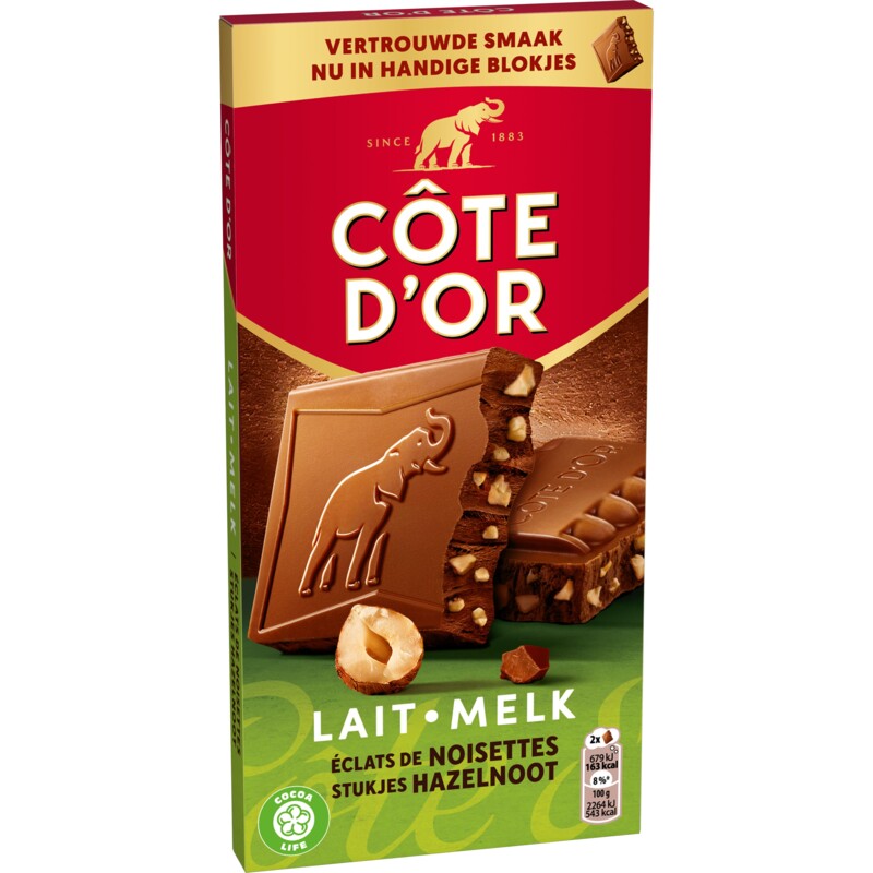 Côte d'Or Chocoladereep melk stukjes hazelnoot