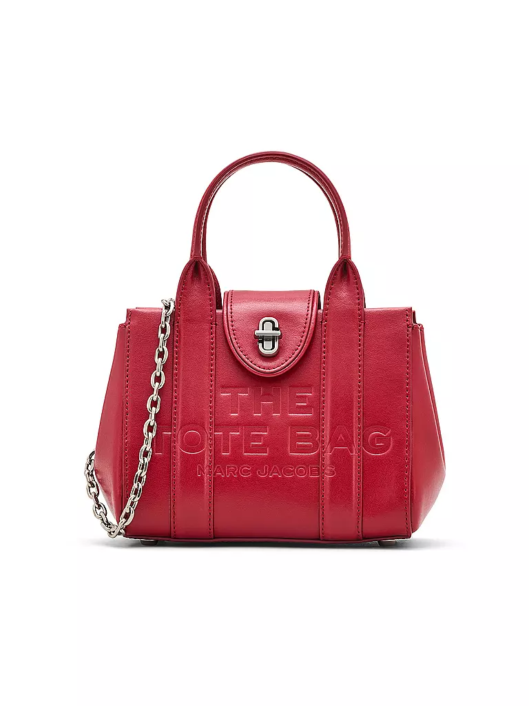 MARC JACOBS Ledertasche - Mini Bag THE TURNLOCK CROSSBODY TOTE dunkelrot