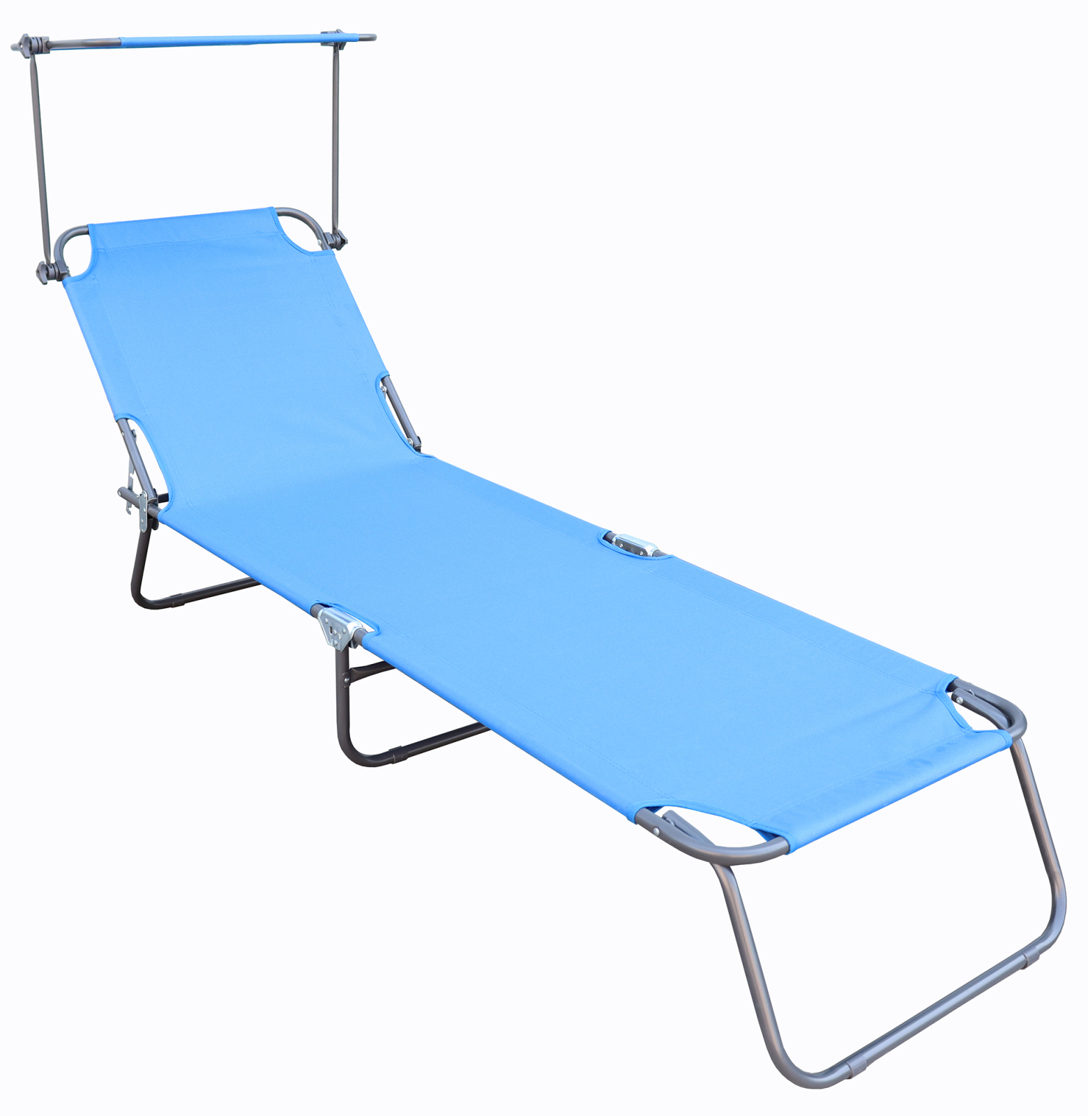 Sonnenliege - anthrazit-blau - klappbar