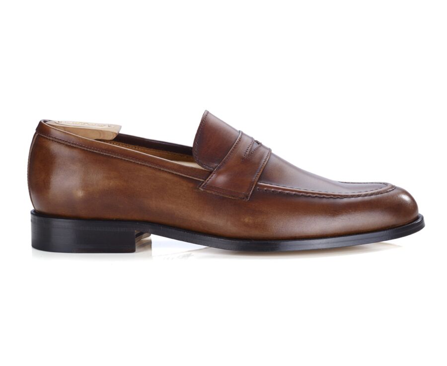Mocassin cuir homme Cognac Patiné - DIXTON