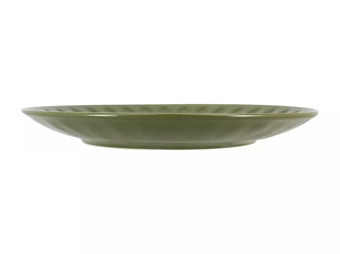 Novastyl - Lot 6 Assiettes Plates Bistrot 27cm En Faience Kaki