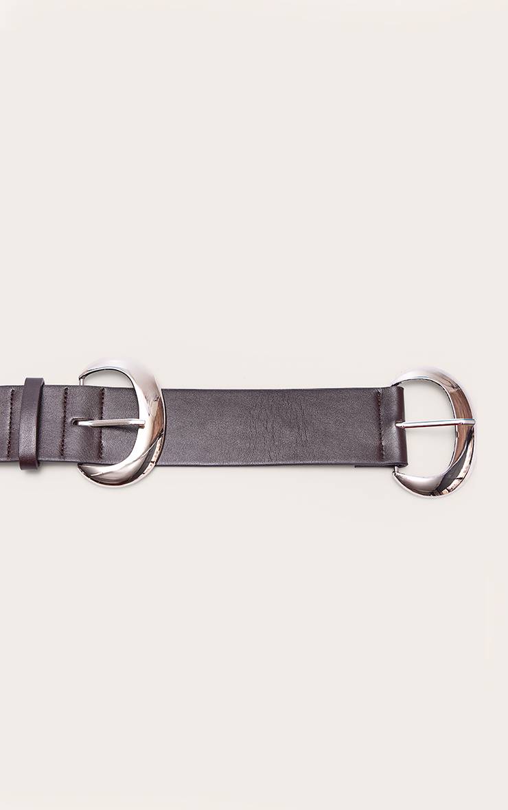 Chocolat Ceinture De Taille Marron En Synthétiquecuir À Double Boucle