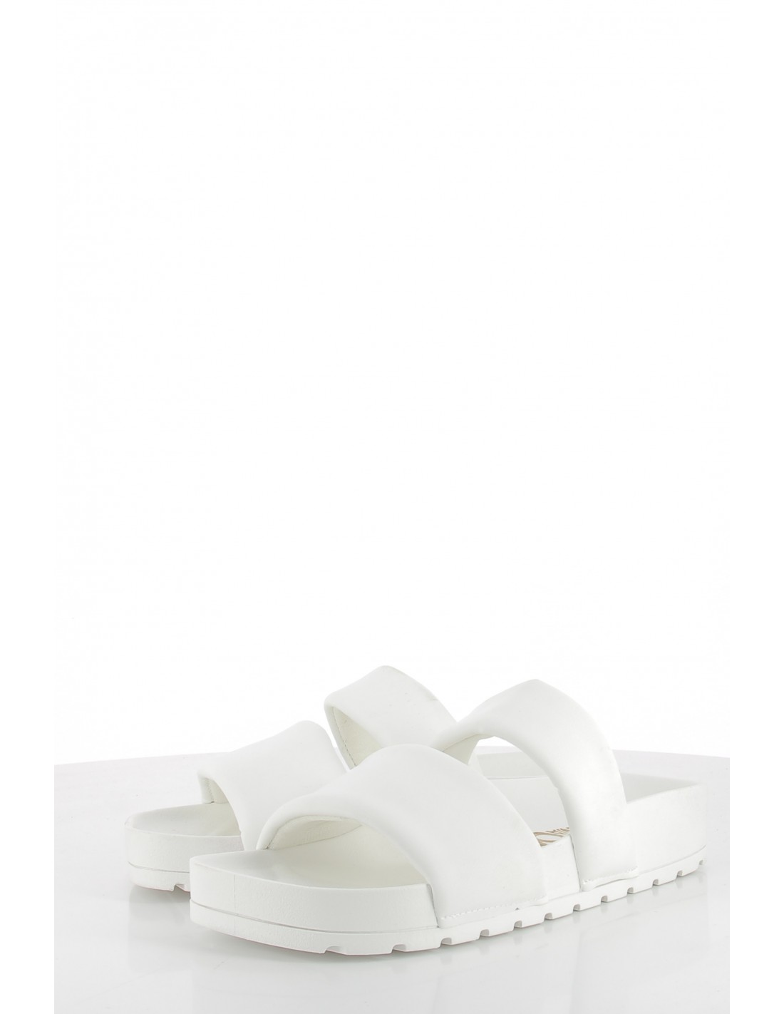 colors of california Claquettes two band square sole slide white Pour Femme