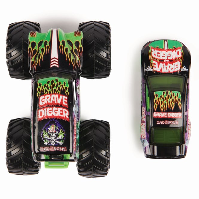 Monster Jam - Monstertruck und Rennauto - 1 Stück