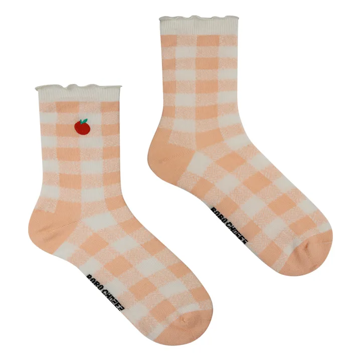 Bobo Choses Lot de 2 Chaussettes Vichy - Collection Femme  | Rose pâle