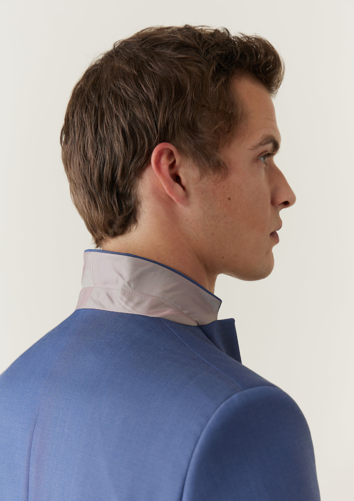 Costume 2 pièces Slim en laine unie bleu azur