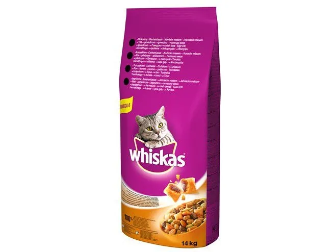 Whiskas Tørfoder, kat, voksen, Kylling, 14 kg