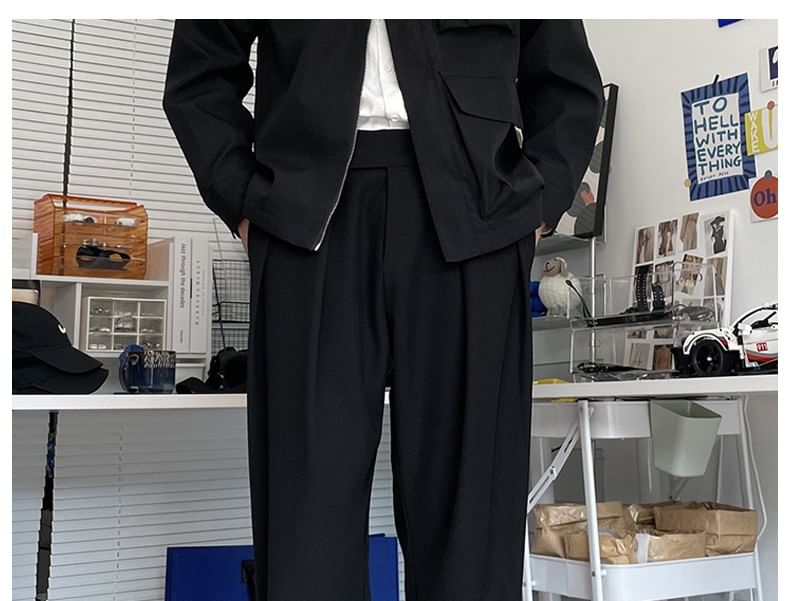 Loansk - Hoge taille effen cropped taps toelopende pantalon