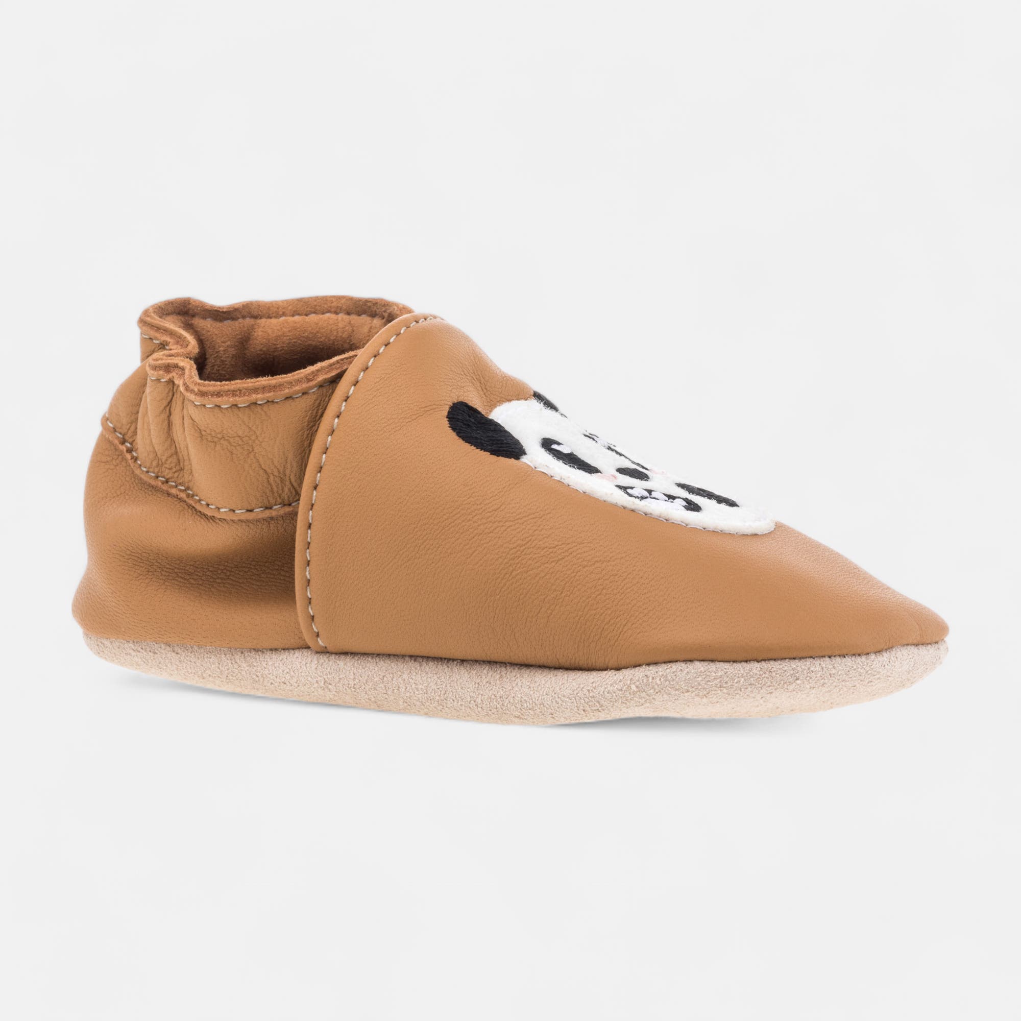 Baskets basses Bébé garçon en cuir cognac