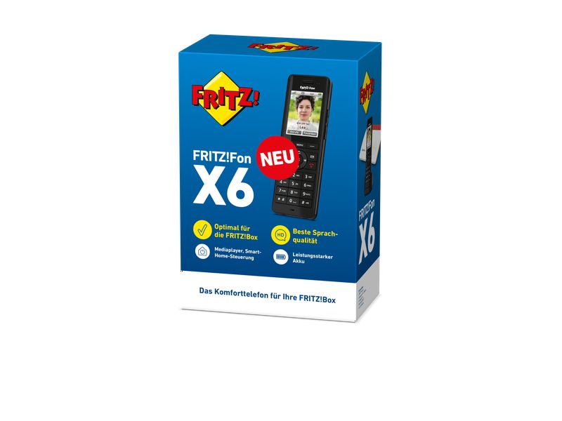 AVM Mobilteil FRITZ!Fon X6 Schwarz Das Multitalent für Telefonie und Smart Home