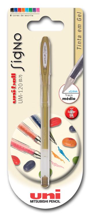 Esferográfica Roller Gel Signo Dourada