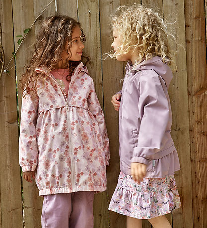Minymo Regenjacke - PE - Peach Peitsche m. Blumen