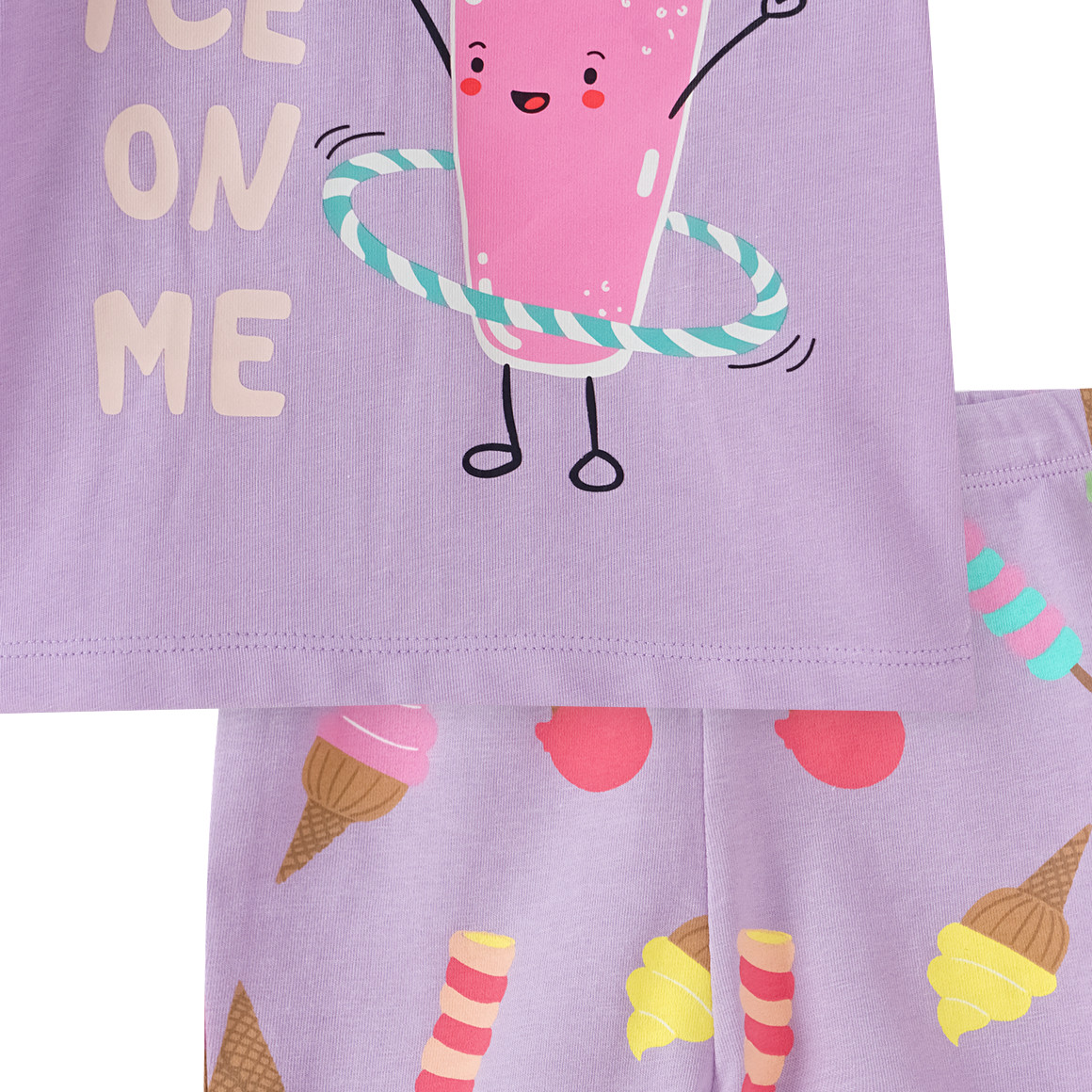 Topomini Baby T-Shirt und Radler im Set helllila / bunt
