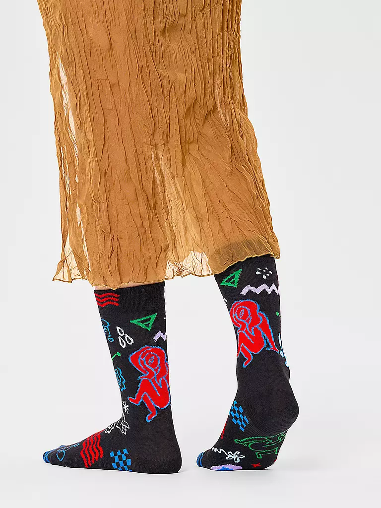 HAPPY SOCKS Damen Socken 36-40 JUNGFRAU beige schwarz