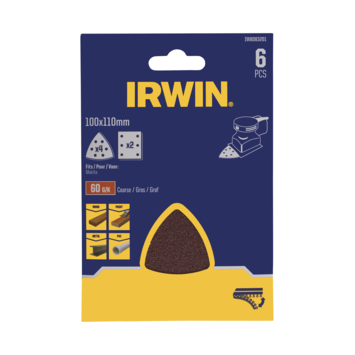 Irwin schuurvel voor Makita Tristar, zelfklevend K60, 6 stuks