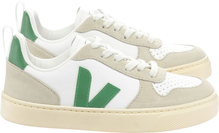 Veja Small V-10 Laces Extra-white_emeraude_almond