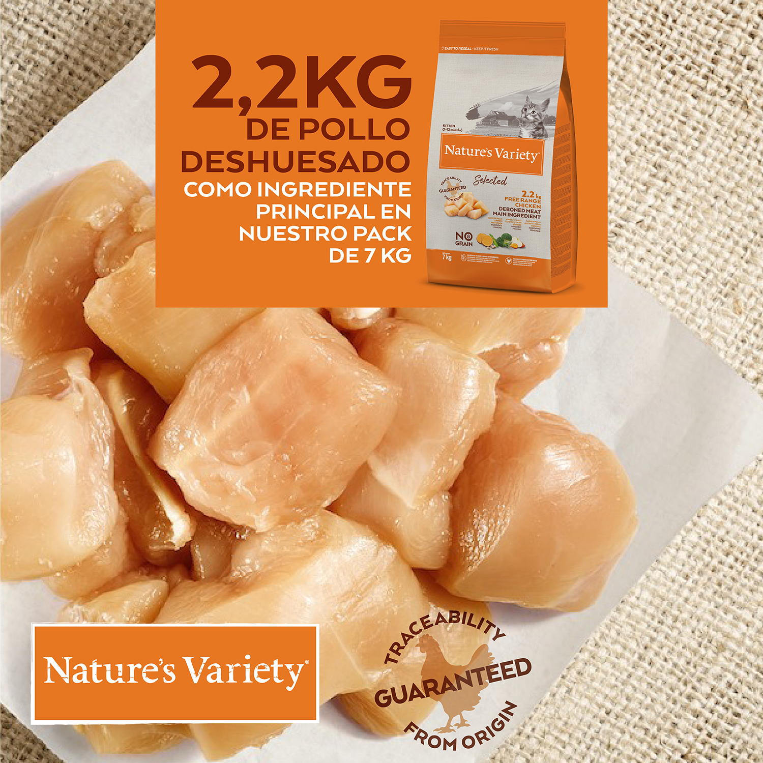 Ração para Gatos Nature's Variety Selected Kitten Chicken