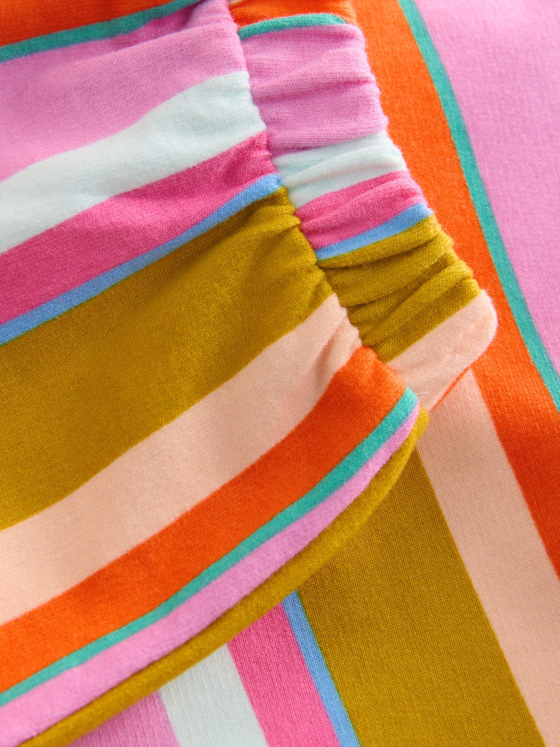 Crèmekleurige strepen gewatteerde figuurtjes - Set van sweatshirt en joggingbroek met rechte wijde pijpen (3mnd -7jr)