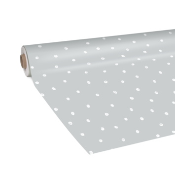 Tafelzeil Dots grijs per centimeter