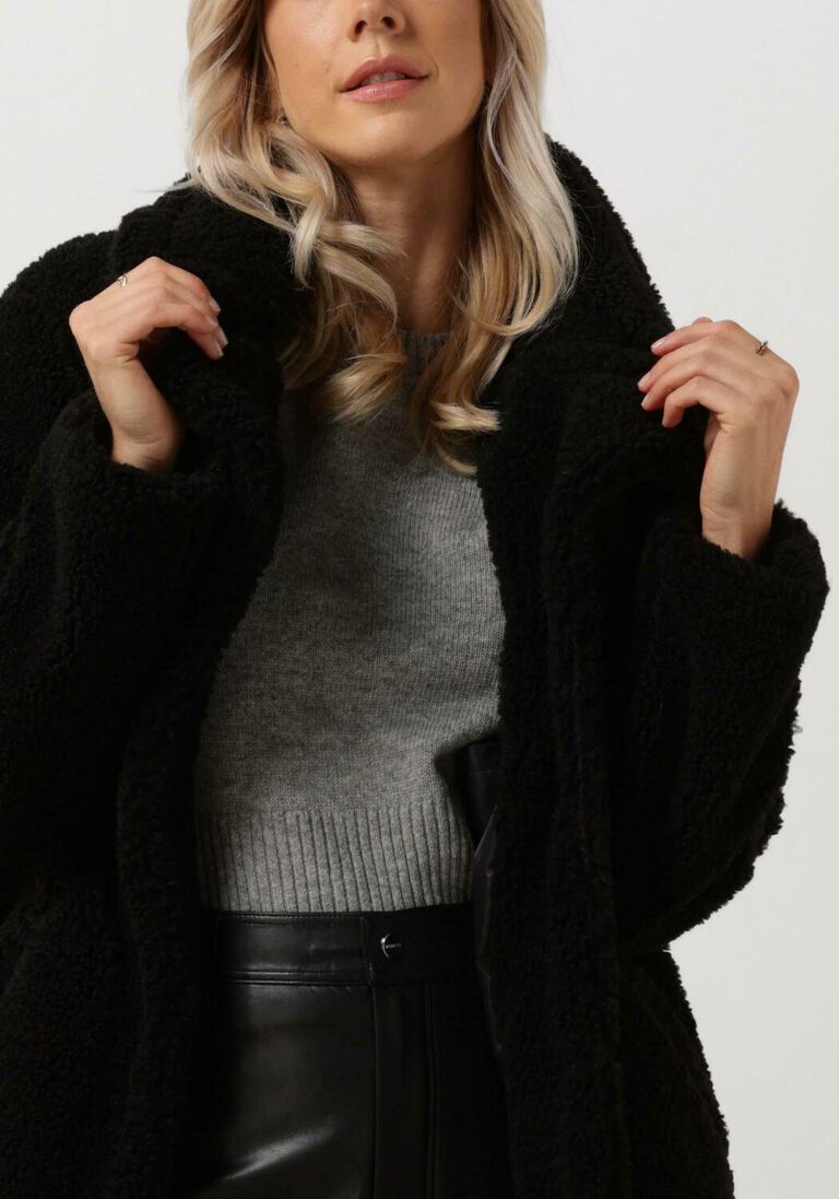 NOTRE-V zwarte notre-v teddy jas teddy coat short