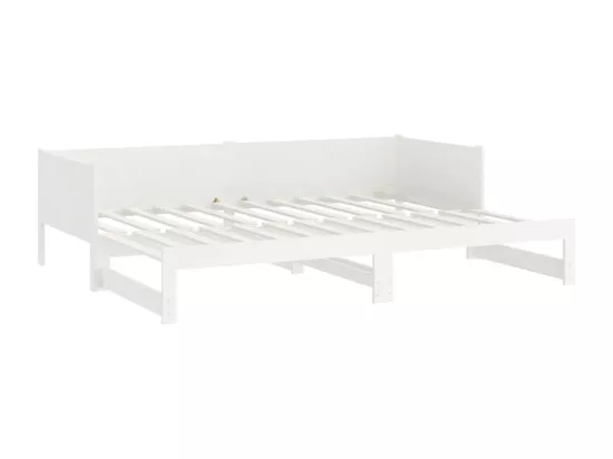 Lit coulissant sans matelas blanc 2x(80x200)cm