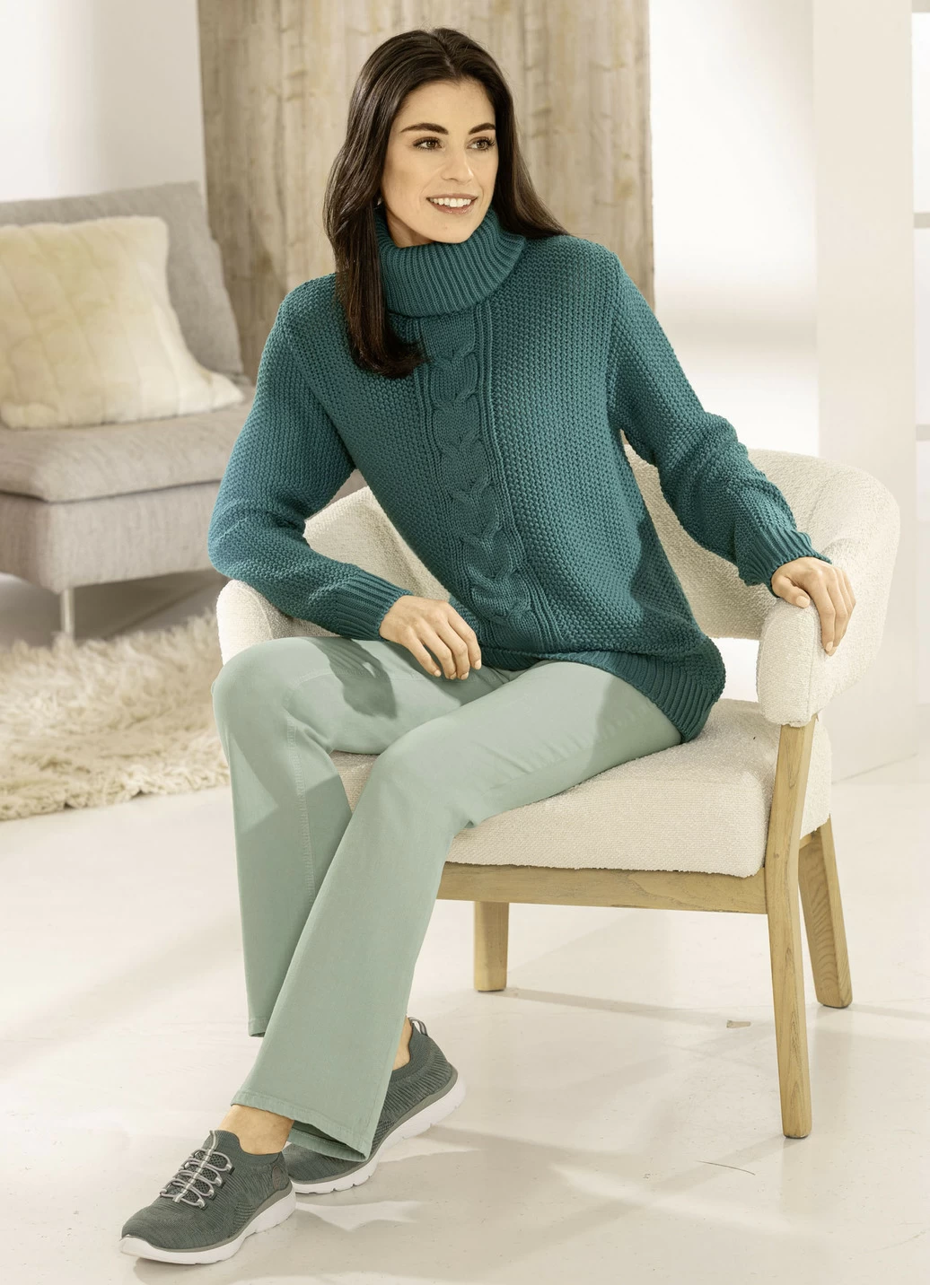Pullover in Reiskornstrick