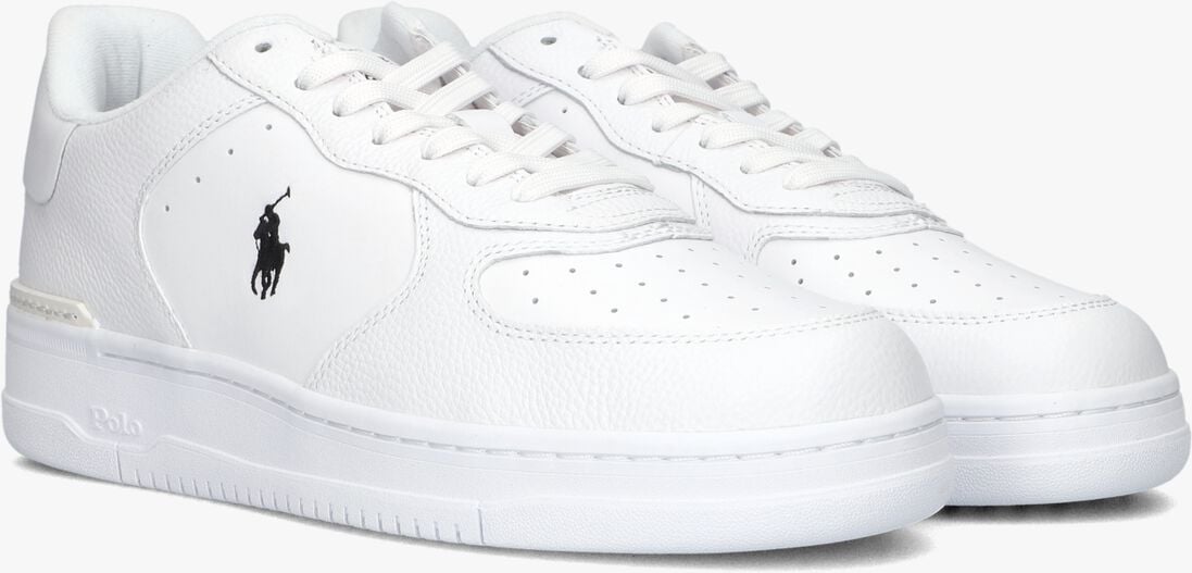 witte polo ralph lauren lage sneakers masters court low top