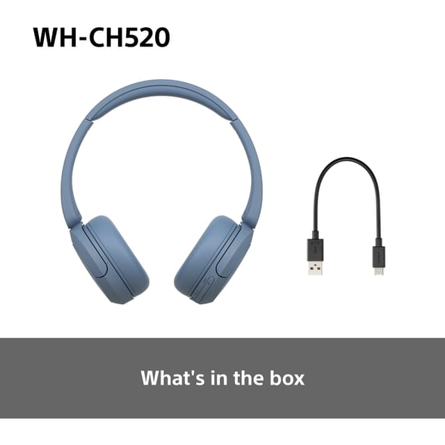 Sony WH-CH520 trådløse on-ear høretelefoner (blå)