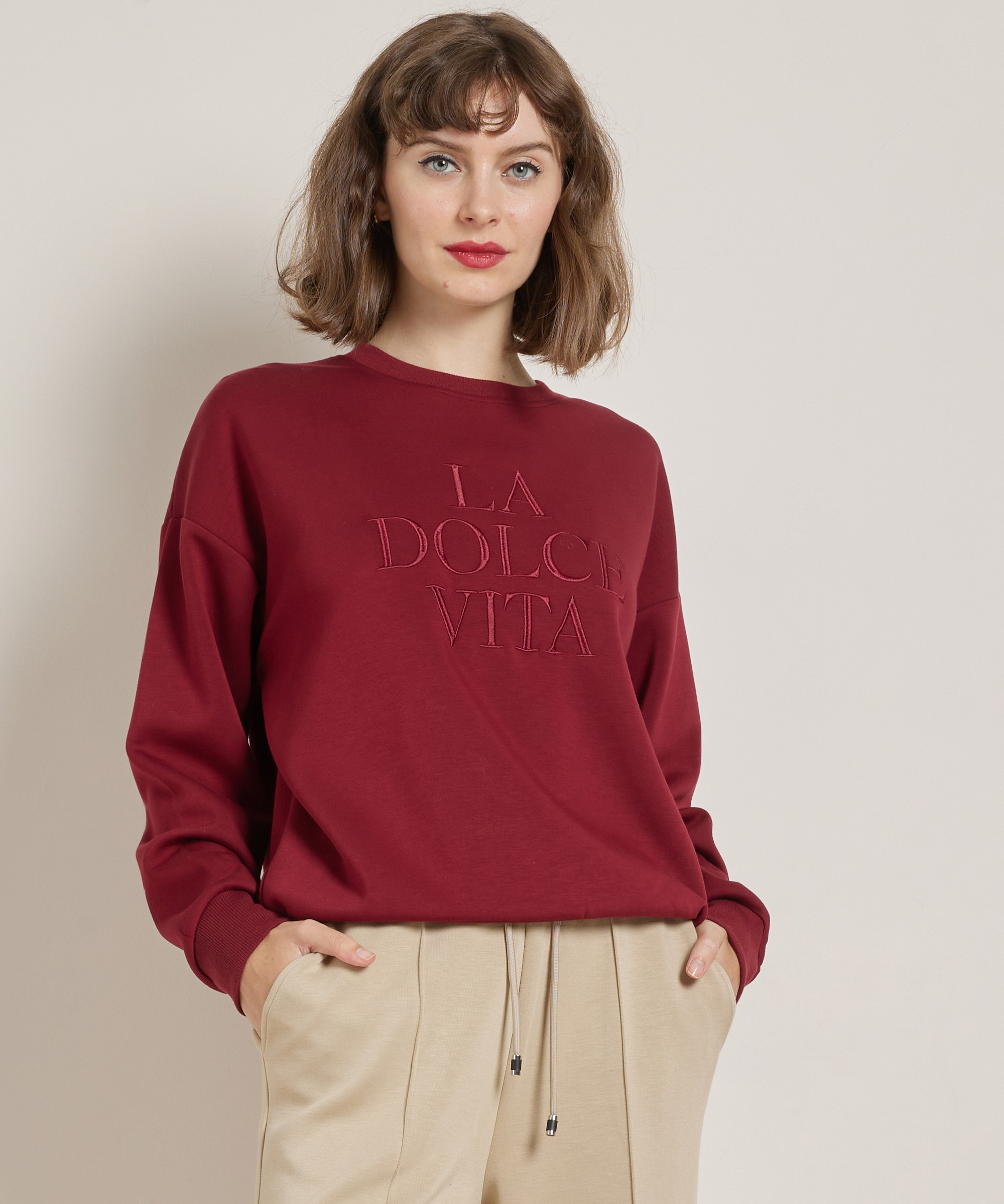 wijde trui embroidery extra zacht