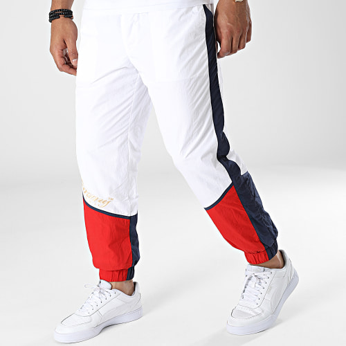 Pantalon Jogging A Bandes Archive 3493 Banc Bleu Marine Rouge