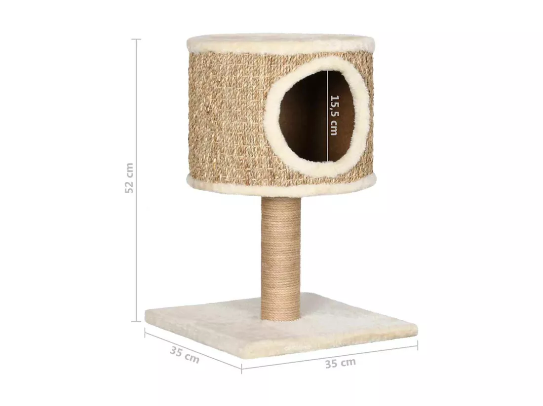Arbre à chat avec appartement et griffoir 52 cm Herbiers marins