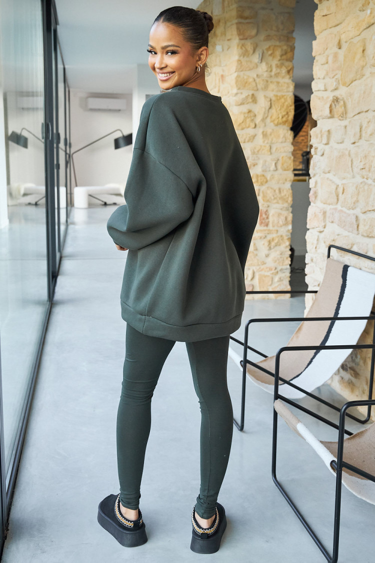 Ensemble 2 pièces sweat + legging kaki