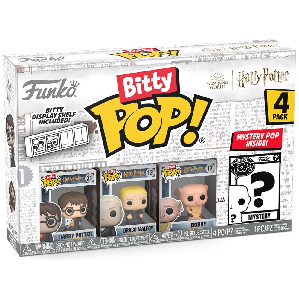 POP! Vinyl: Bitty POP: Harry Potter – Harry im Umhang mit Schal, 4er-Pack
