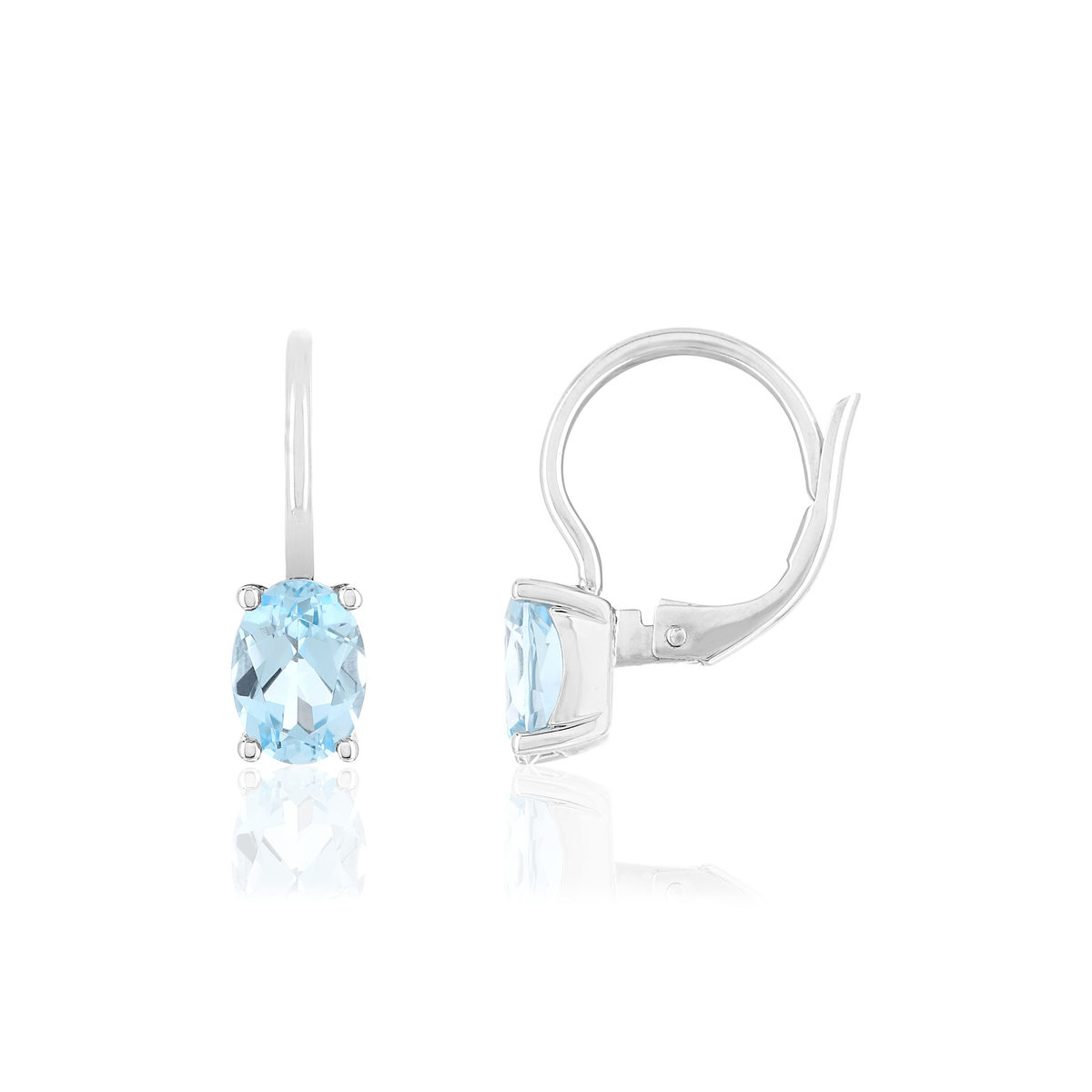 Boucles d'oreilles or blanc 375 topazes