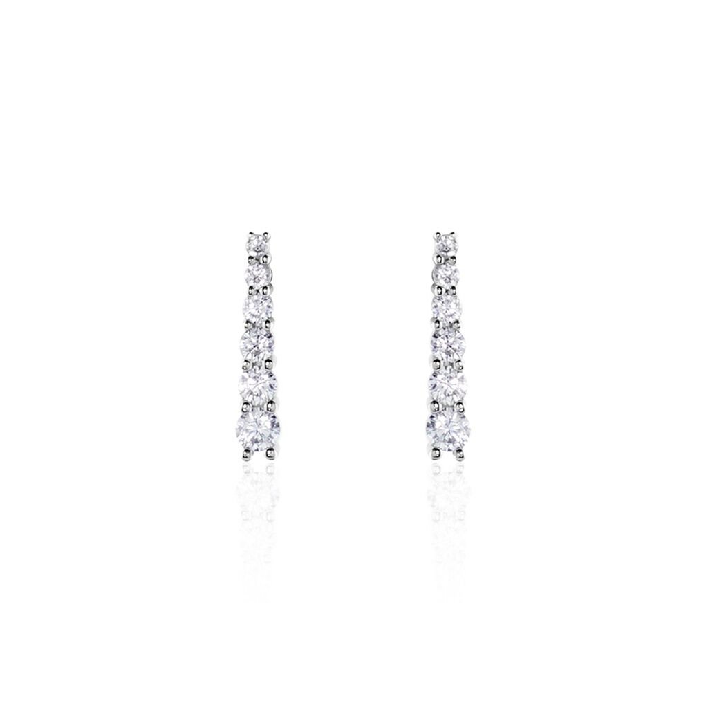 Boucles D'oreilles Pendantes Georas Or Blanc Oxyde