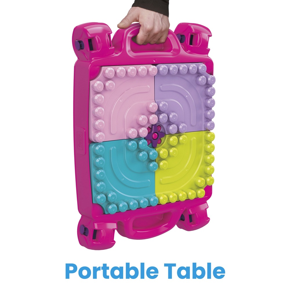 Mega Bloks Bau- und Lerntisch, pink & lila Bauspielzeug
