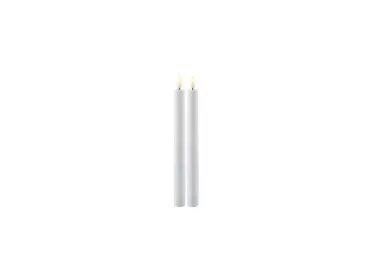 Sirius Sille Genopladelig Kronelys Hvid - Ø 2 cm - H 25 cm - 2 stk