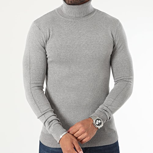 Lot De 2 Pulls Col Roulé Noir Gris Chiné