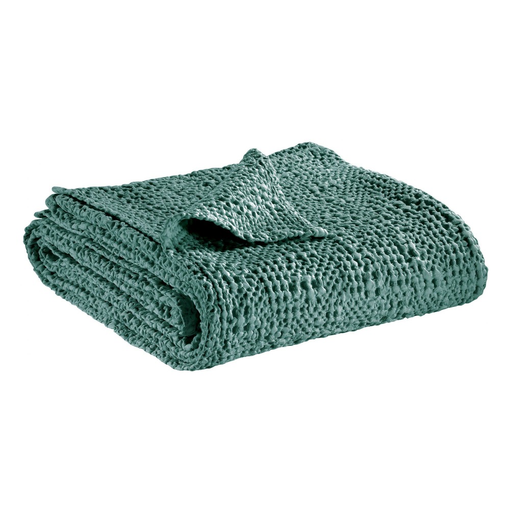 Jeté stonewashed tana vert de gris 240 x 260 cm
