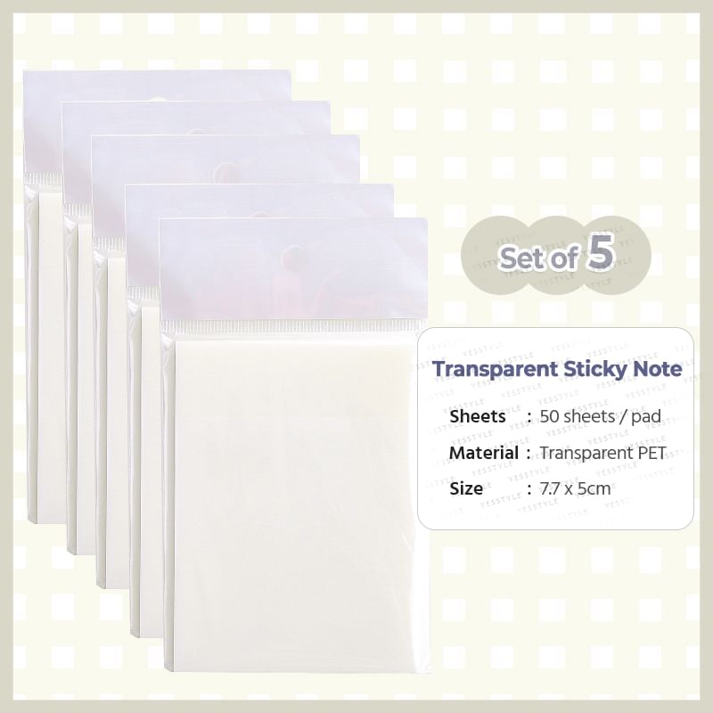 Yogow - Transparante plaknotitie / set