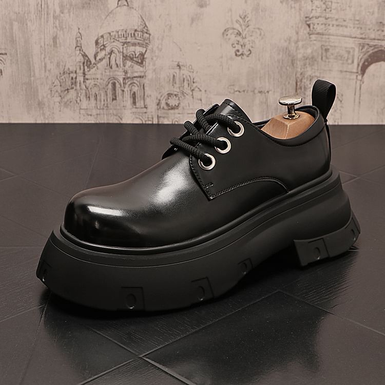 Mr Ozera - Derby-schoenen met imitatieleren plateauzool